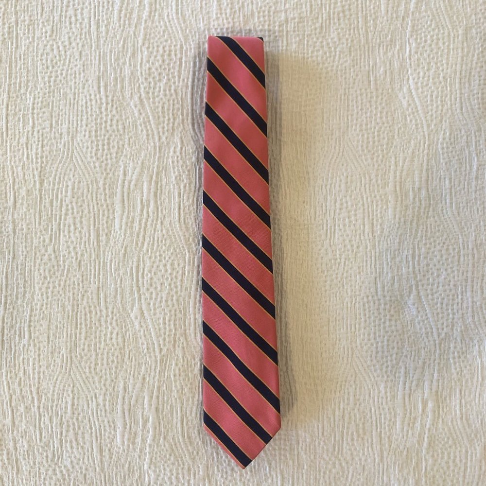 Lilly Pulitzer Pink and Navy Silk Striped Tie